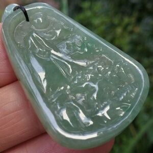 Certificated Natural Grade A Light Green Jadeite Jade Pendant